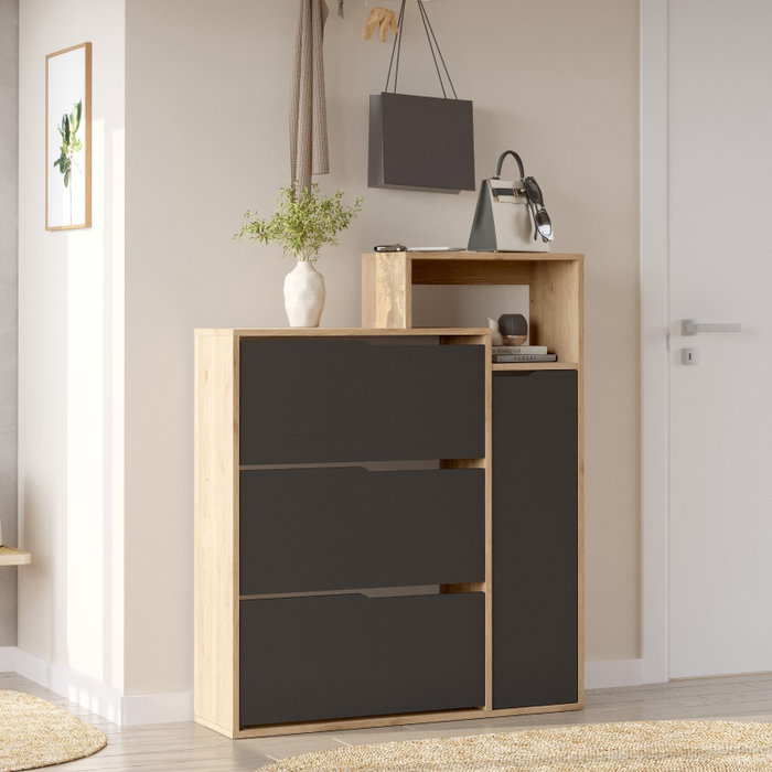 Hanah Home Ico3-Sa Armario para zapatos Roble y antracita Hanah Home Ico3-Sa Armario para zapatos Roble y antracita